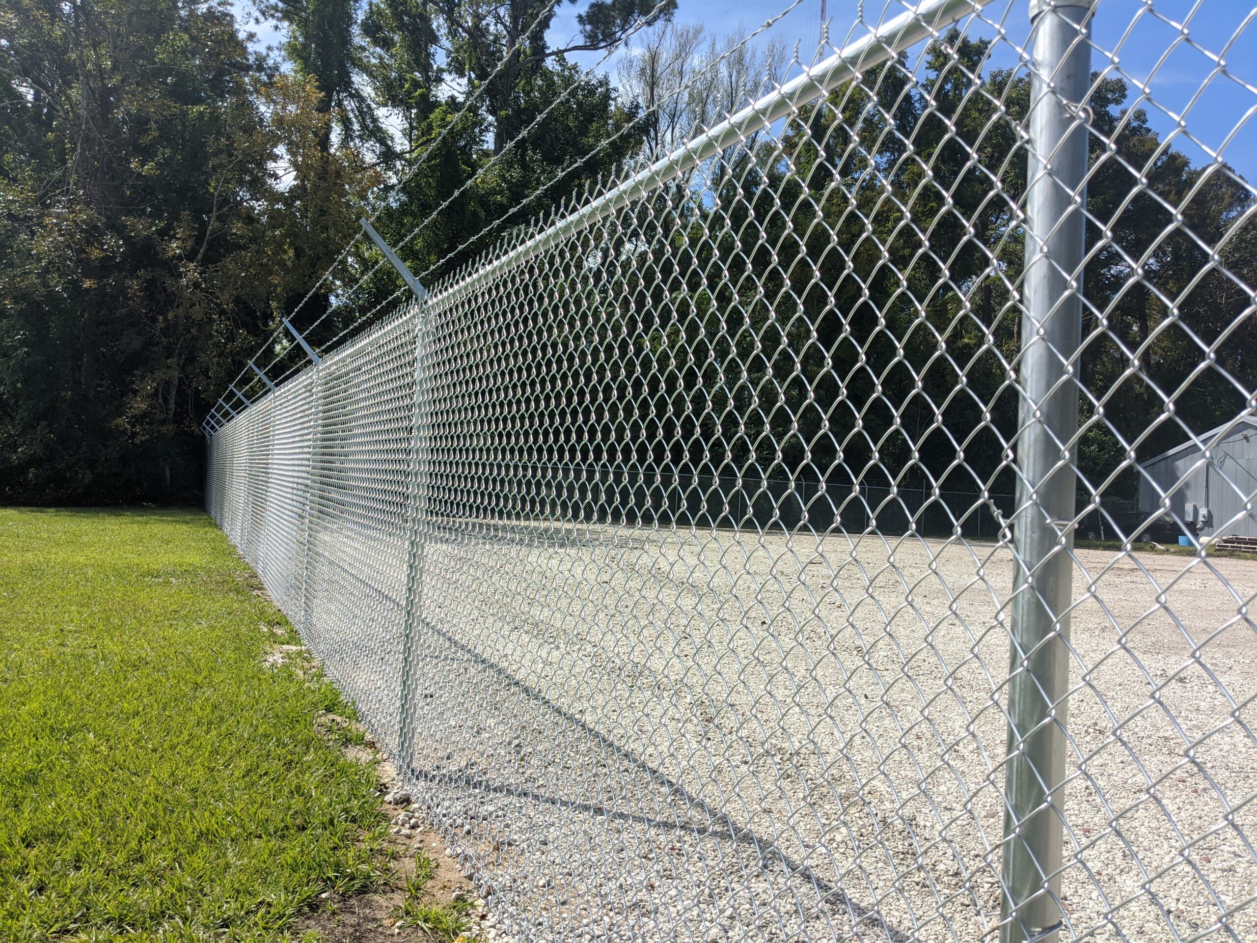 Chain Link Security Fence with Barb Wire