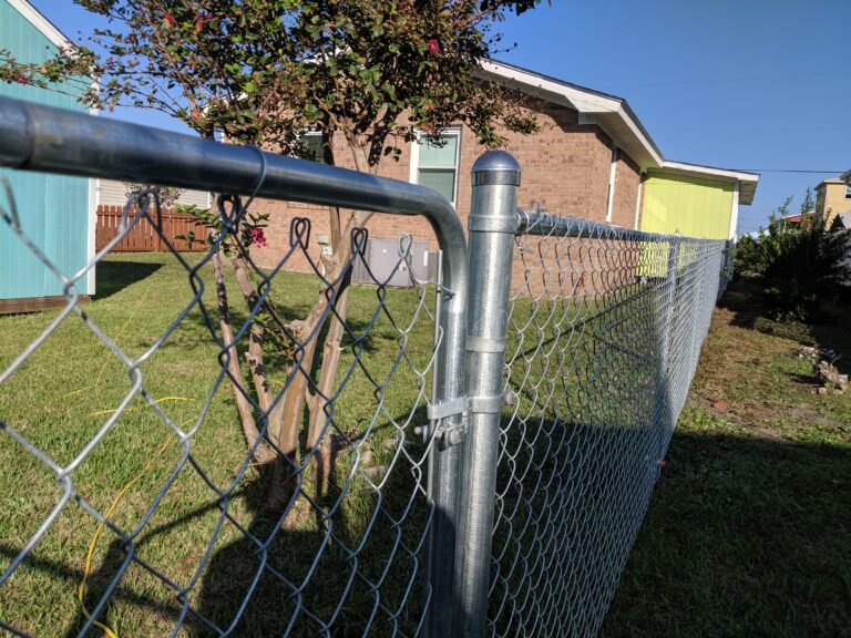 Galvanized chain link fence