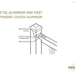 Aluminum Fence End Post