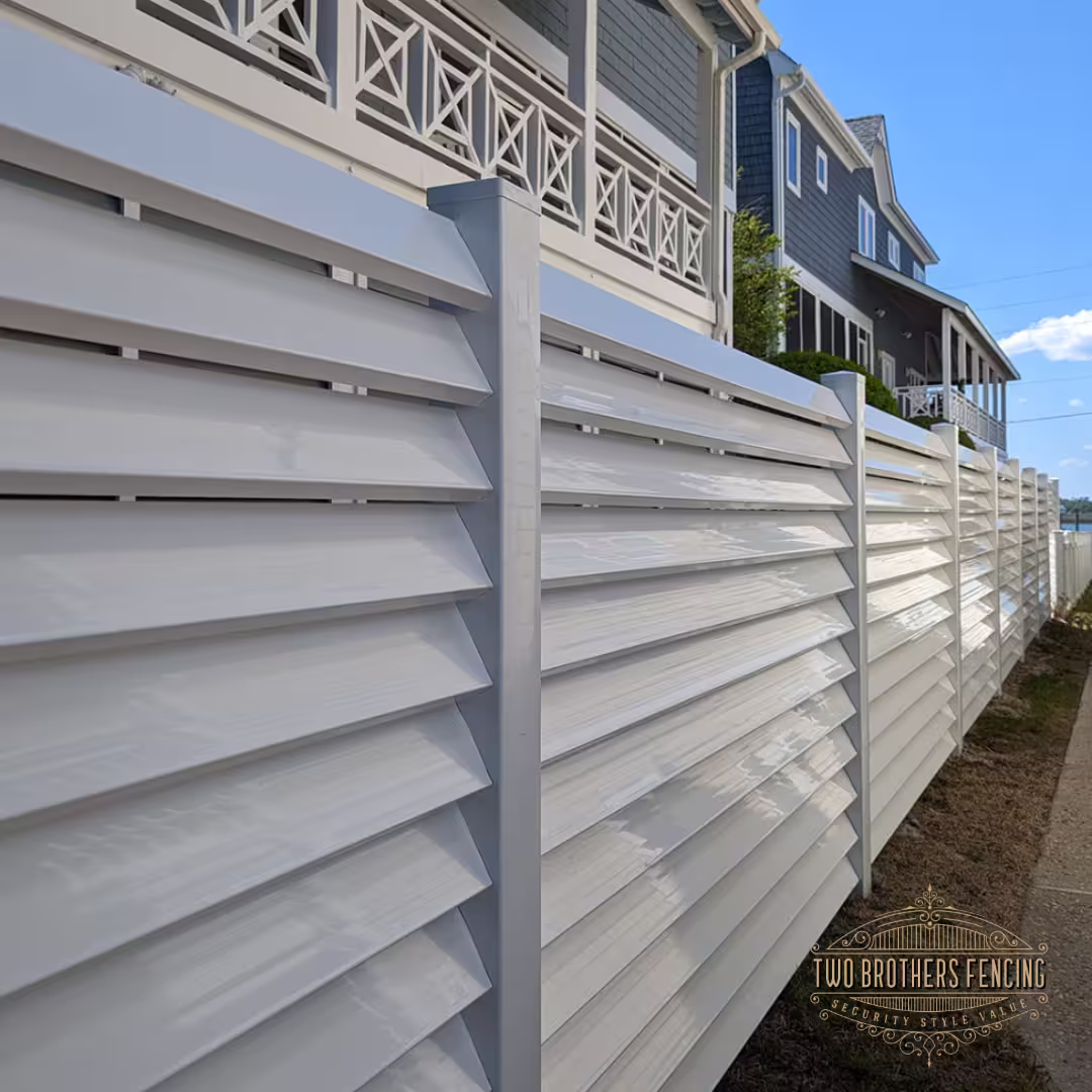 Horizontal Louver Vinyl Fence Install