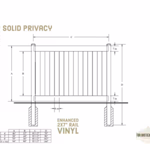 Enhanced 2x7" Rail Privacy Vinyl Fence Panel Specifications