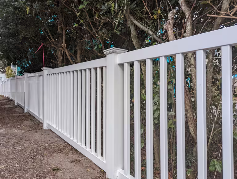 Z10 White Picket Vinyl Fence Install