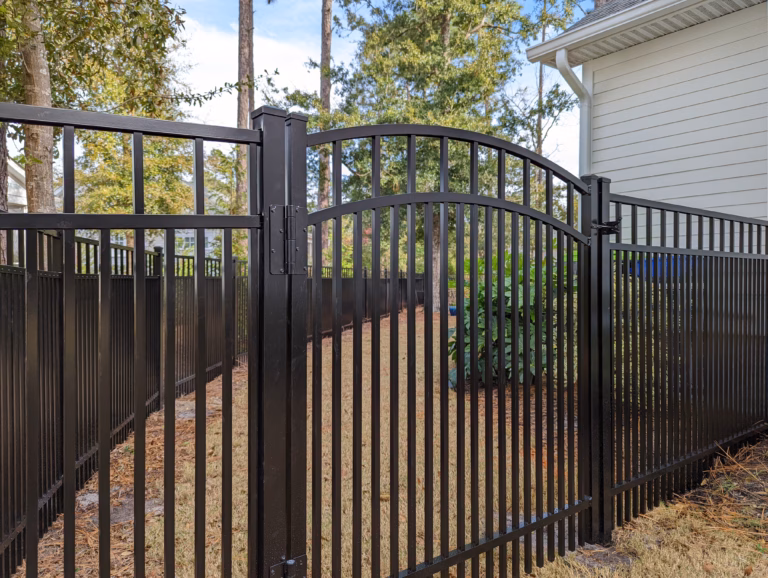 Arched Double Picket Aluminum Gate Install